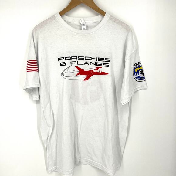 Porsches & Planes PCA Chicago Region Code 1 Aviation T Shirt Jerzees Size XL - Picture 9 of 9